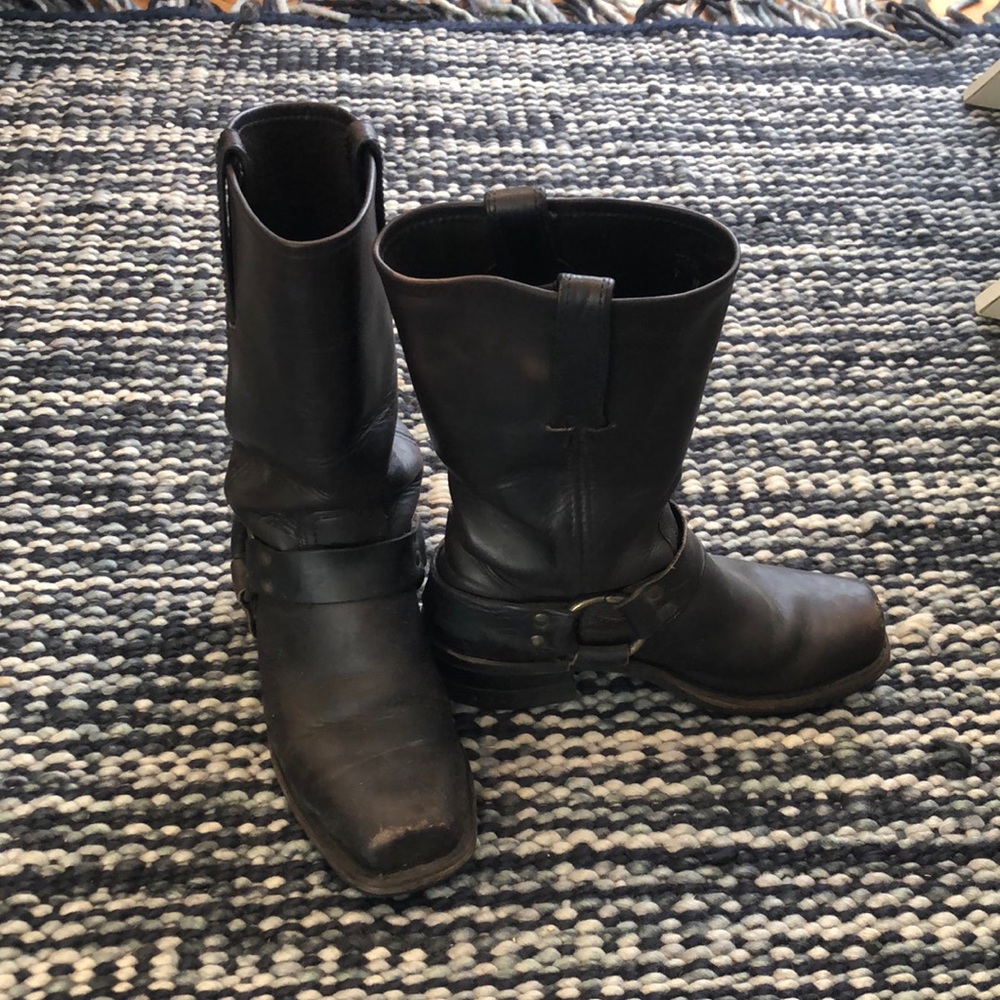 Frye motorcycle boots dark brown